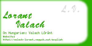 lorant valach business card